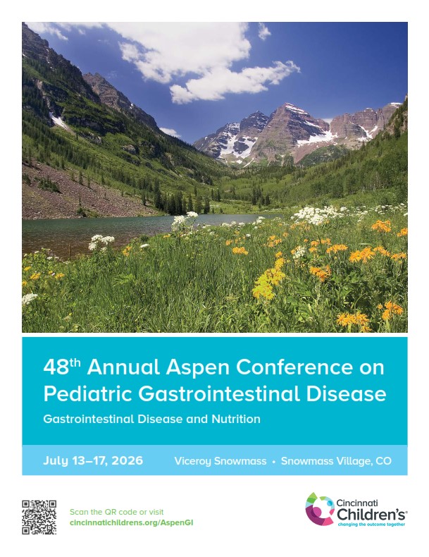 48th Annual Aspen Conference on Pediatric Gastrointestinal Disease 7.13-17.2026 Banner
